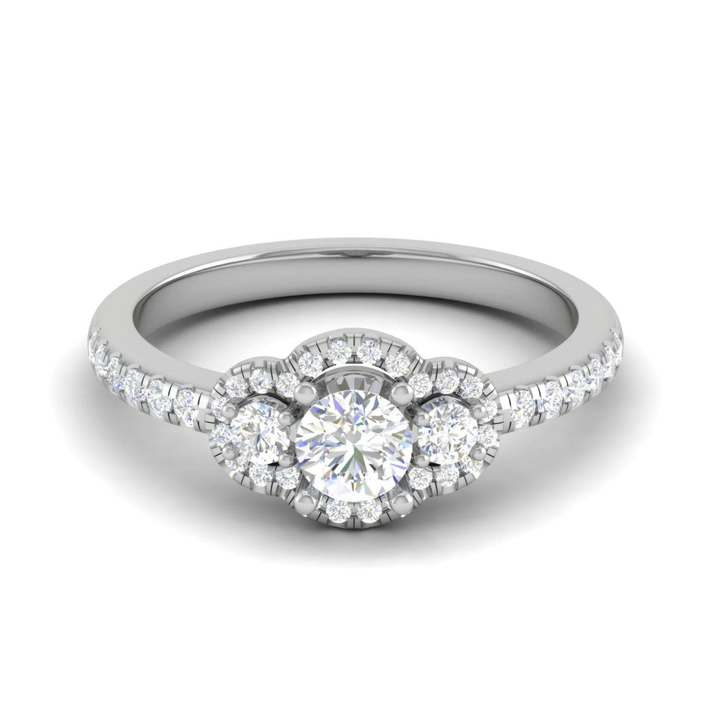 Jewelove™ Rings VS J / Women's Band only 0.30 cts Solitaire Diamond Shank Platinum Ring JL PT RP RD 116