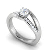 Jewelove™ Rings VS J / Women's Band only 0.30 cts Solitaire Diamond Shank Platinum Ring JL PT RP RD 121
