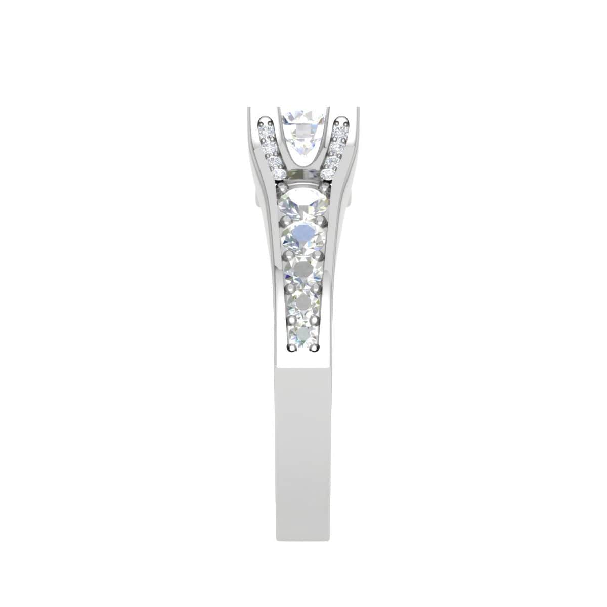 Jewelove™ Rings VS J / Women's Band only 0.30 cts Solitaire Diamond Shank Platinum Ring JL PT RP RD 126