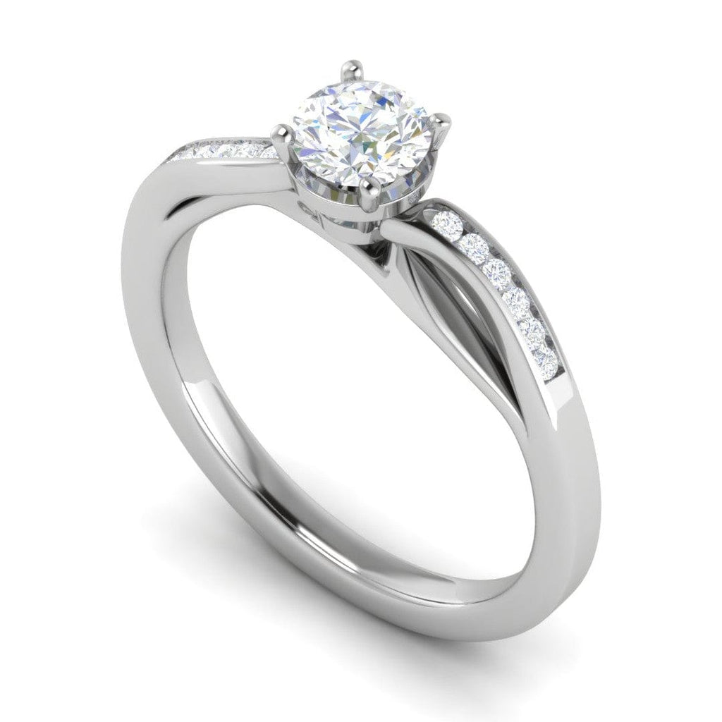 Jewelove™ Rings VS J / Women's Band only 0.30 cts Solitaire Diamond Shank Platinum Ring JL PT RP RD 138