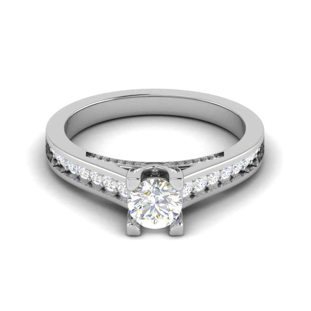 Jewelove™ Rings VS J / Women's Band only 0.30 cts Solitaire Diamond Shank Platinum Ring JL PT RP RD 140