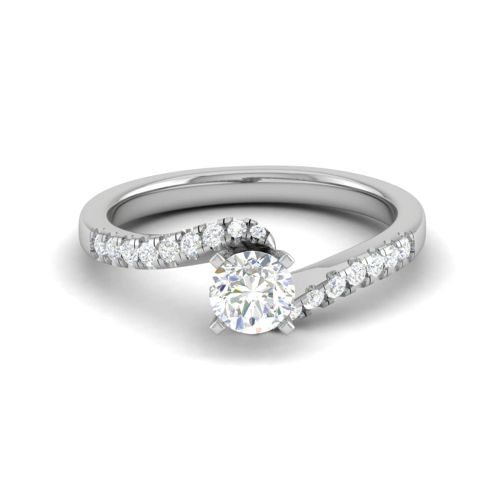 Jewelove™ Rings VS J / Women's Band only 0.30 cts Solitaire Diamond Shank Platinum Ring JL PT RP RD 154