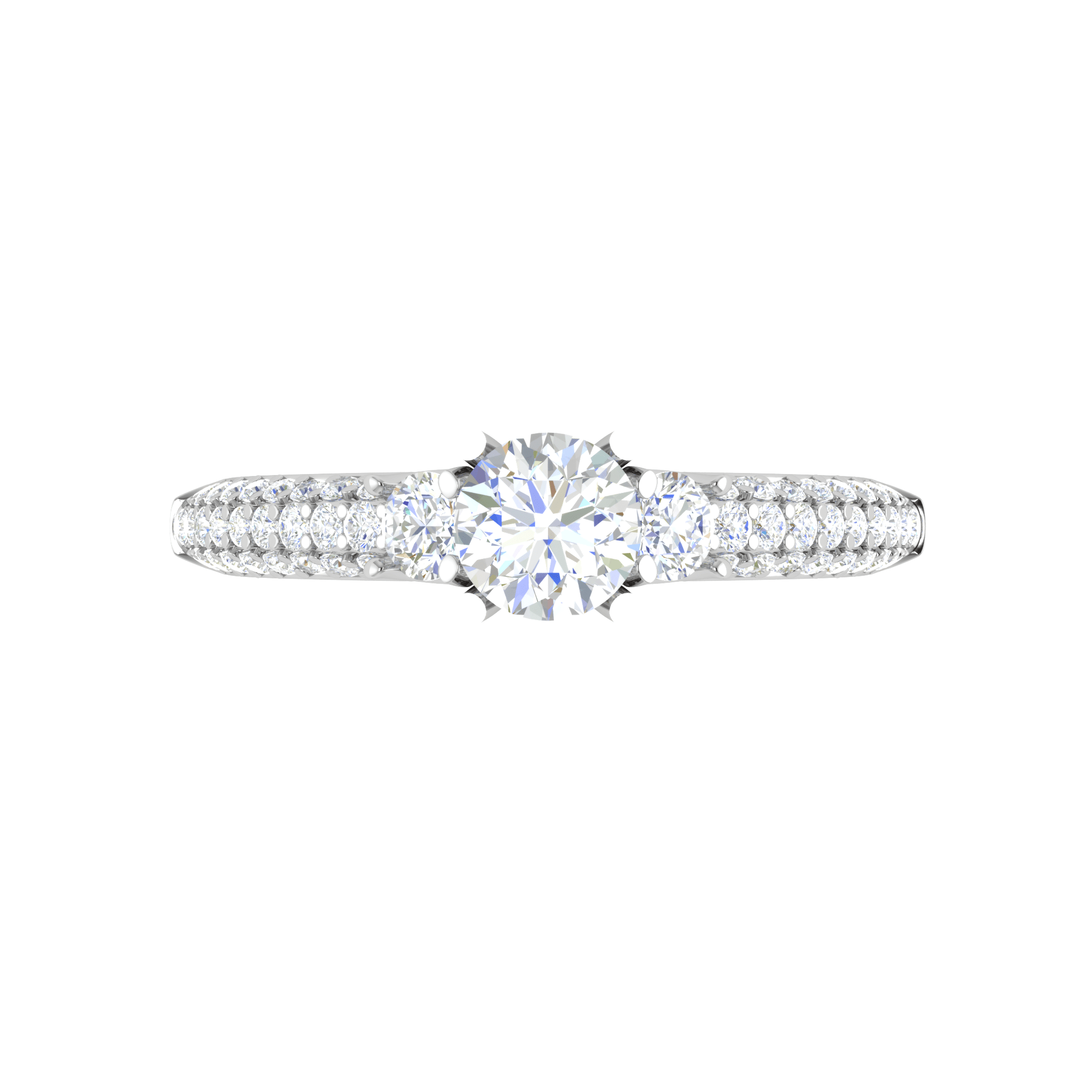 Jewelove™ Rings VS J / Women's Band only 0.30 cts Solitaire Diamond Shank Platinum Ring JL PT RP RD 168