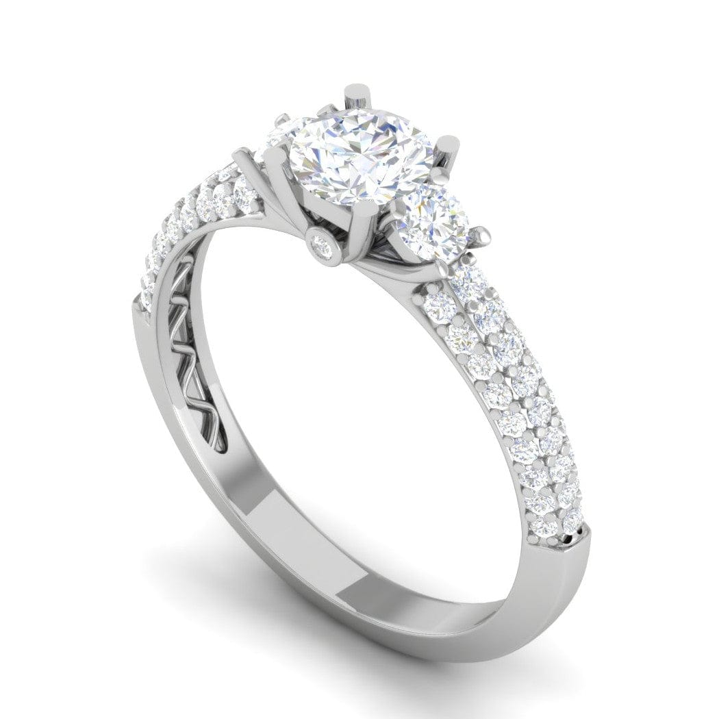 Jewelove™ Rings VS J / Women's Band only 0.30 cts Solitaire Diamond Shank Platinum Ring JL PT RP RD 168
