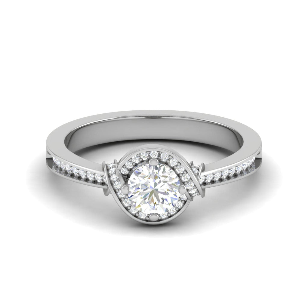 Jewelove™ Rings VS J / Women's Band only 0.30 cts Solitaire Diamond Shank Platinum Ring JL PT RP RD 171