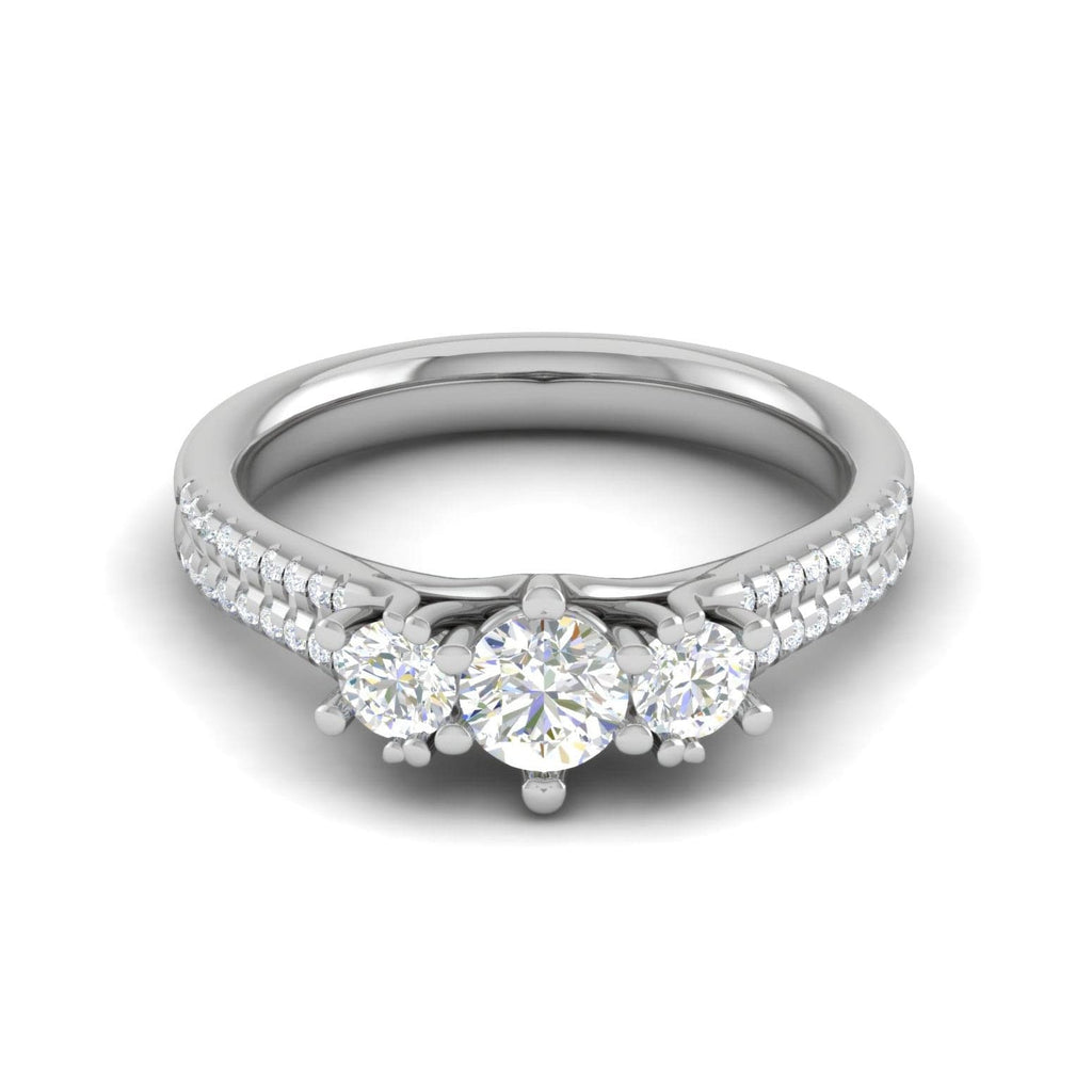 Jewelove™ Rings J VS / Women's Band only 0.30 cts Solitaire Diamond Split Shank Platinum Ring JL PT MHD274
