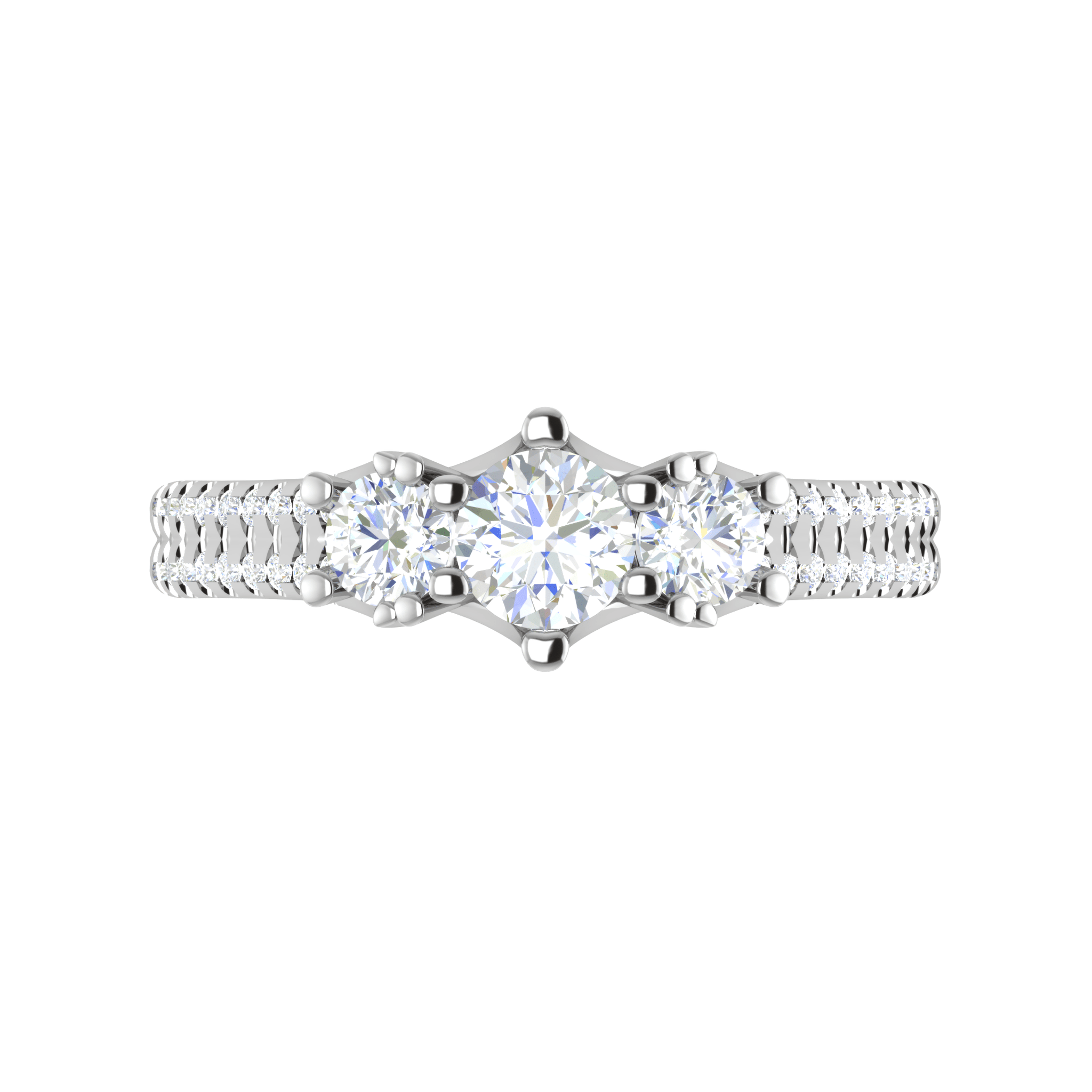 Jewelove™ Rings J VS / Women's Band only 0.30 cts Solitaire Diamond Split Shank Platinum Ring JL PT MHD274