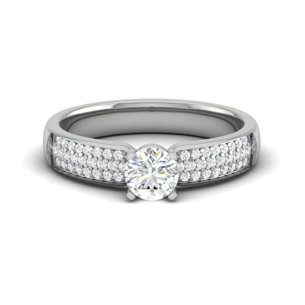 Jewelove™ Rings VS J / Women's Band only 0.30 cts Solitaire Diamond Split Shank Platinum Ring JL PT RP RD 109