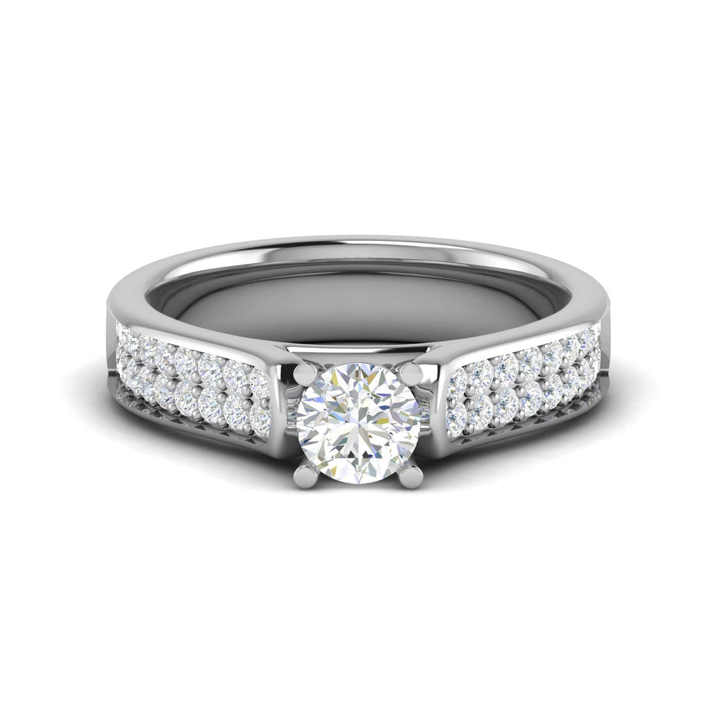 Jewelove™ Rings VS J / Women's Band only 0.30 cts Solitaire Diamond Split Shank Platinum Ring JL PT RP RD 110
