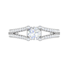 Jewelove™ Rings VS J / Women's Band only 0.30 cts Solitaire Diamond Split Shank Platinum Ring JL PT RP RD 123