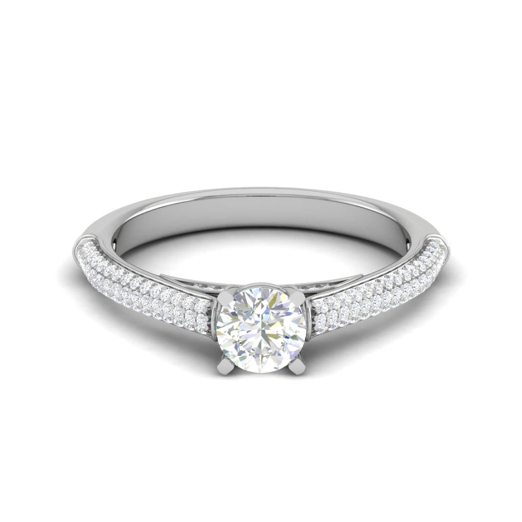 Jewelove™ Rings VS J / Women's Band only 0.30 cts Solitaire Diamond Split Shank Platinum Ring JL PT RP RD 144