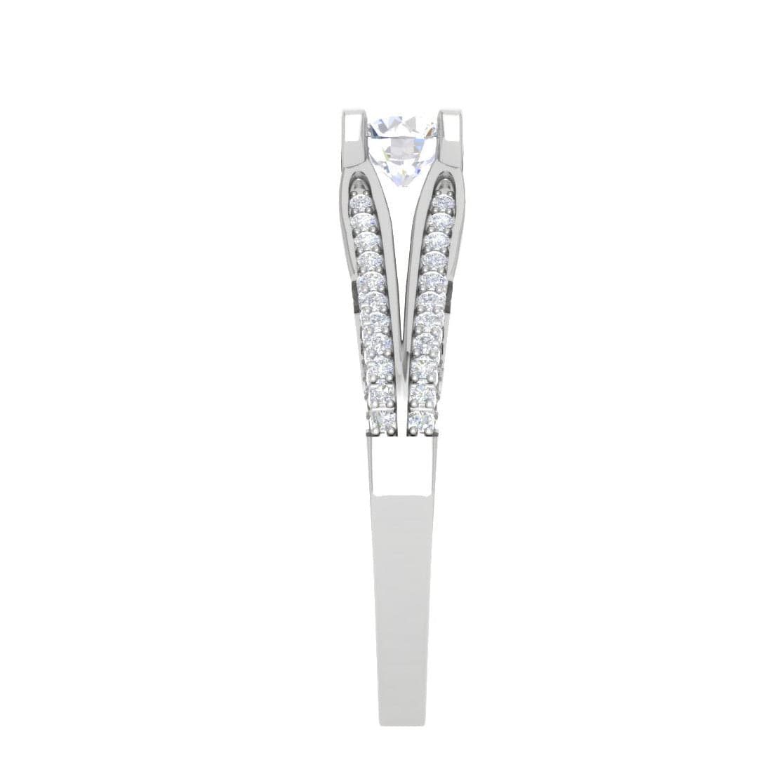 Jewelove™ Rings VS J / Women's Band only 0.30 cts Solitaire Diamond Split Shank Platinum Ring JL PT RP RD 164