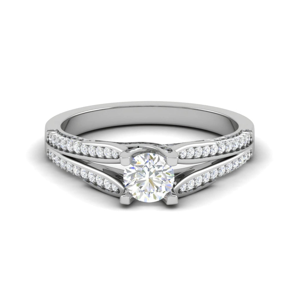 Jewelove™ Rings VS J / Women's Band only 0.30 cts Solitaire Diamond Split Shank Platinum Ring JL PT RP RD 164