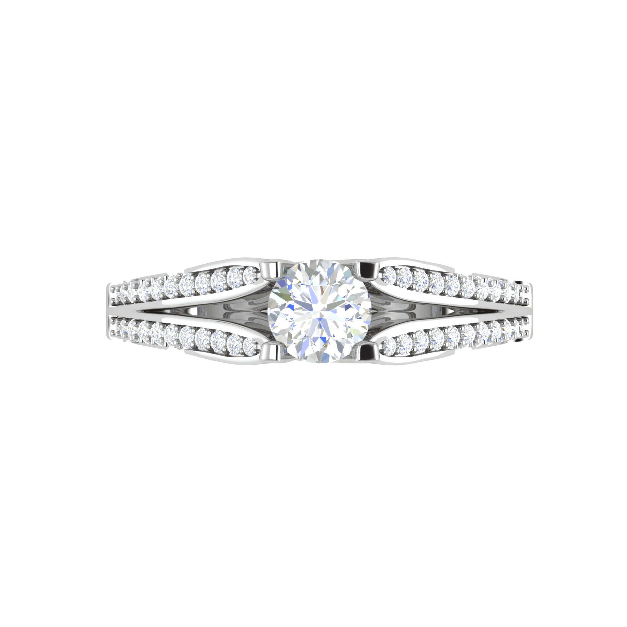 Jewelove™ Rings VS J / Women's Band only 0.30 cts Solitaire Diamond Split Shank Platinum Ring JL PT RP RD 164