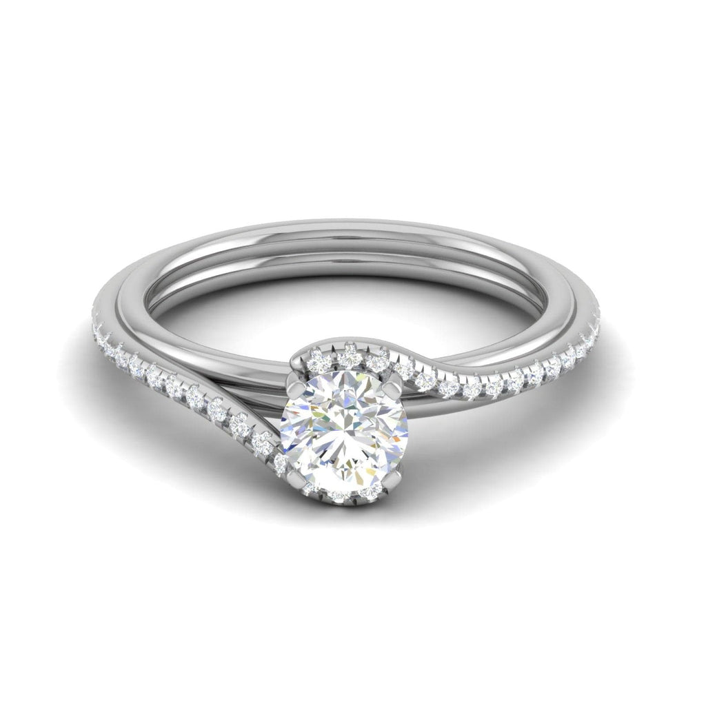 Jewelove™ Rings VS J / Women's Band only 0.30 cts Solitaire Diamond Split Shank Platinum Ring JL PT RP RD 175