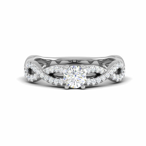 0.30 cts Solitaire Diamond Twisted Shank Platinum Ring for Women JL PT RP RD 150