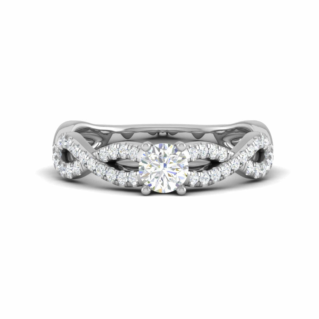 Jewelove™ Rings SI IJ / Women's Band only 0.30 cts Solitaire Diamond Twisted Shank Platinum Ring for Women JL PT RP RD 150
