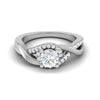 Jewelove™ Rings J VS / Women's Band only 0.30 cts Solitaire Diamond Twisted Shank Platinum Ring JL PT JRW2434MM-A