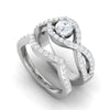 Jewelove™ Rings SI IJ / Women's Band only 0.30 cts Solitaire Diamond Twisted Shank Platinum Ring JL PT RV RD 158