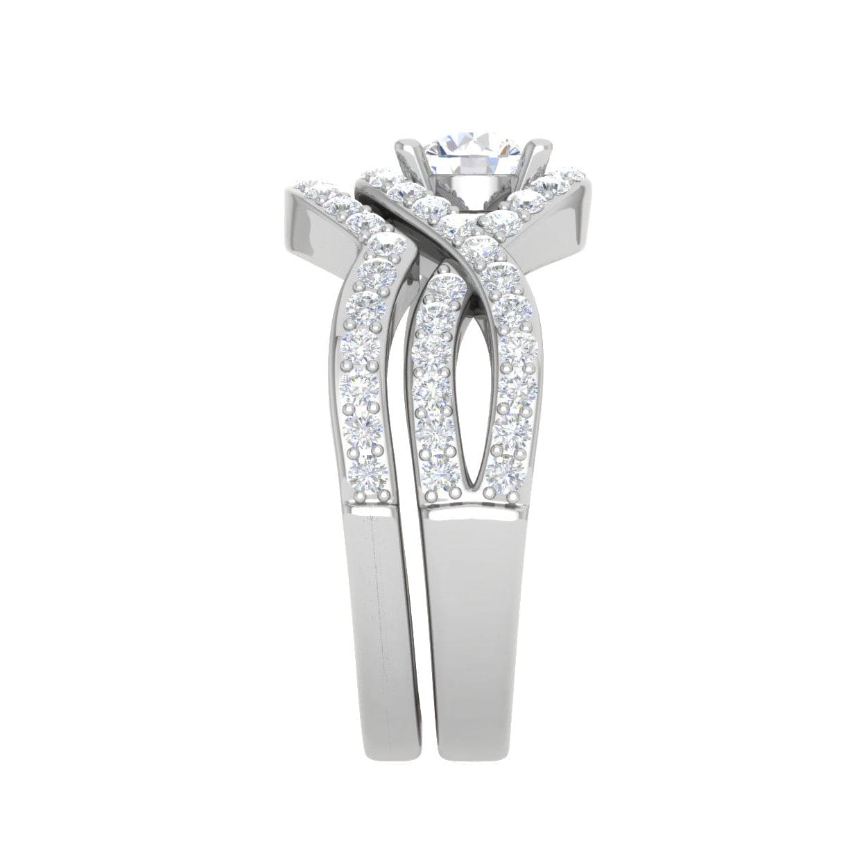 Jewelove™ Rings SI IJ / Women's Band only 0.30 cts Solitaire Diamond Twisted Shank Platinum Ring JL PT RV RD 158