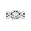 Jewelove™ Rings SI IJ / Women's Band only 0.30 cts Solitaire Diamond Twisted Shank Platinum Ring JL PT RV RD 158