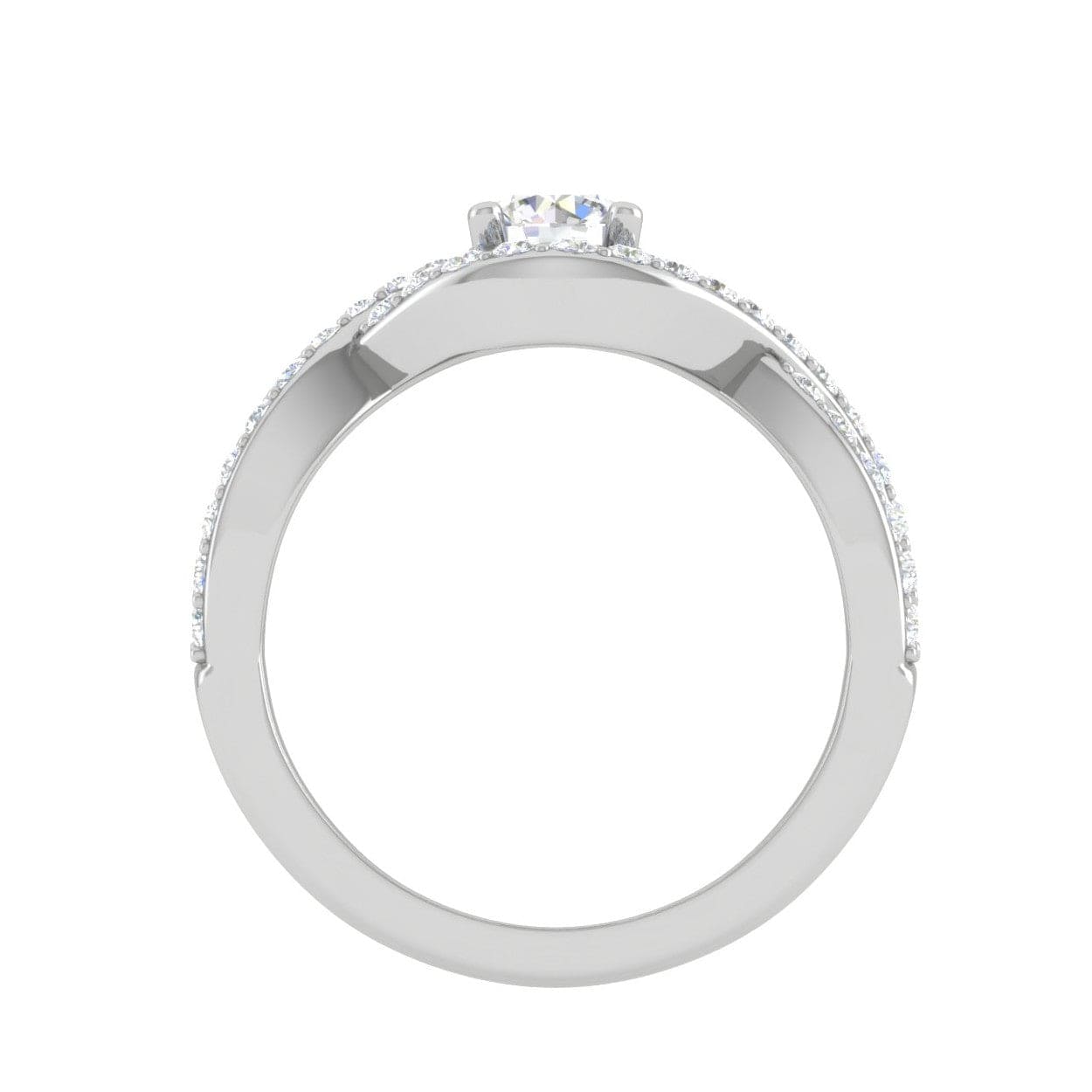 Jewelove™ Rings SI IJ / Women's Band only 0.30 cts Solitaire Diamond Twisted Shank Platinum Ring JL PT RV RD 158