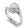 Jewelove™ Rings VS J / Women's Band only 0.30 cts Solitaire Double Halo Diamond Shank Platinum Ring JL PT RP RD 122
