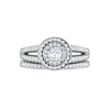 Jewelove™ Rings J VS / Women's Band only 0.30 cts Solitaire Double Halo Diamond Split Shank Platinum Ring JL PT MHD272