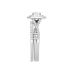 Jewelove™ Rings J VS / Women's Band only 0.30 cts Solitaire Double Halo Diamond Twisted Shank Platinum Ring JL PT MHD277