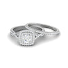 Jewelove™ Rings J VS / Women's Band only 0.30 cts Solitaire Double Halo Diamond Twisted Shank Platinum Ring JL PT MHD277