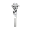 Jewelove™ Rings VS J / Women's Band only 0.30 cts Solitaire Double Halo Diamond Twisted Shank Platinum Ring JL PT RP RD 204-A