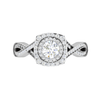 Jewelove™ Rings VS J / Women's Band only 0.30 cts Solitaire Double Halo Diamond Twisted Shank Platinum Ring JL PT RP RD 204-A