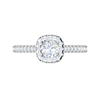 Jewelove™ Rings J VS / Women's Band only 0.30 cts Solitaire Halo Diamond Shank Platinum Ring JL PT RH RD 282