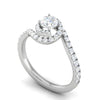 Jewelove™ Rings VS J / Women's Band only 0.30 cts Solitaire Halo Diamond Shank Platinum Ring JL PT RP RD 162