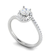 Jewelove™ Rings VS J / Women's Band only 0.30 cts Solitaire Halo Diamond Shank Platinum Ring JL PT RP RD 177