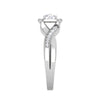 Jewelove™ Rings VS J / Women's Band only 0.30 cts Solitaire Halo Diamond Single Twisted Shank Platinum Ring for Women JL PT RV RD 123