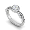 Jewelove™ Rings VS J / Women's Band only 0.30 cts Solitaire Halo Diamond Twisted Shank Platinum Ring for Women JL PT RV RD 131