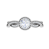 Jewelove™ Rings VS J / Women's Band only 0.30 cts Solitaire Halo Diamond Twisted Shank Platinum Ring for Women JL PT RV RD 131