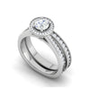 Jewelove™ Rings J VS / Women's Band only 0.30 cts. Solitaire Halo Platinum Diamond Split Shank Engagement Ring JL PT RV RD 104