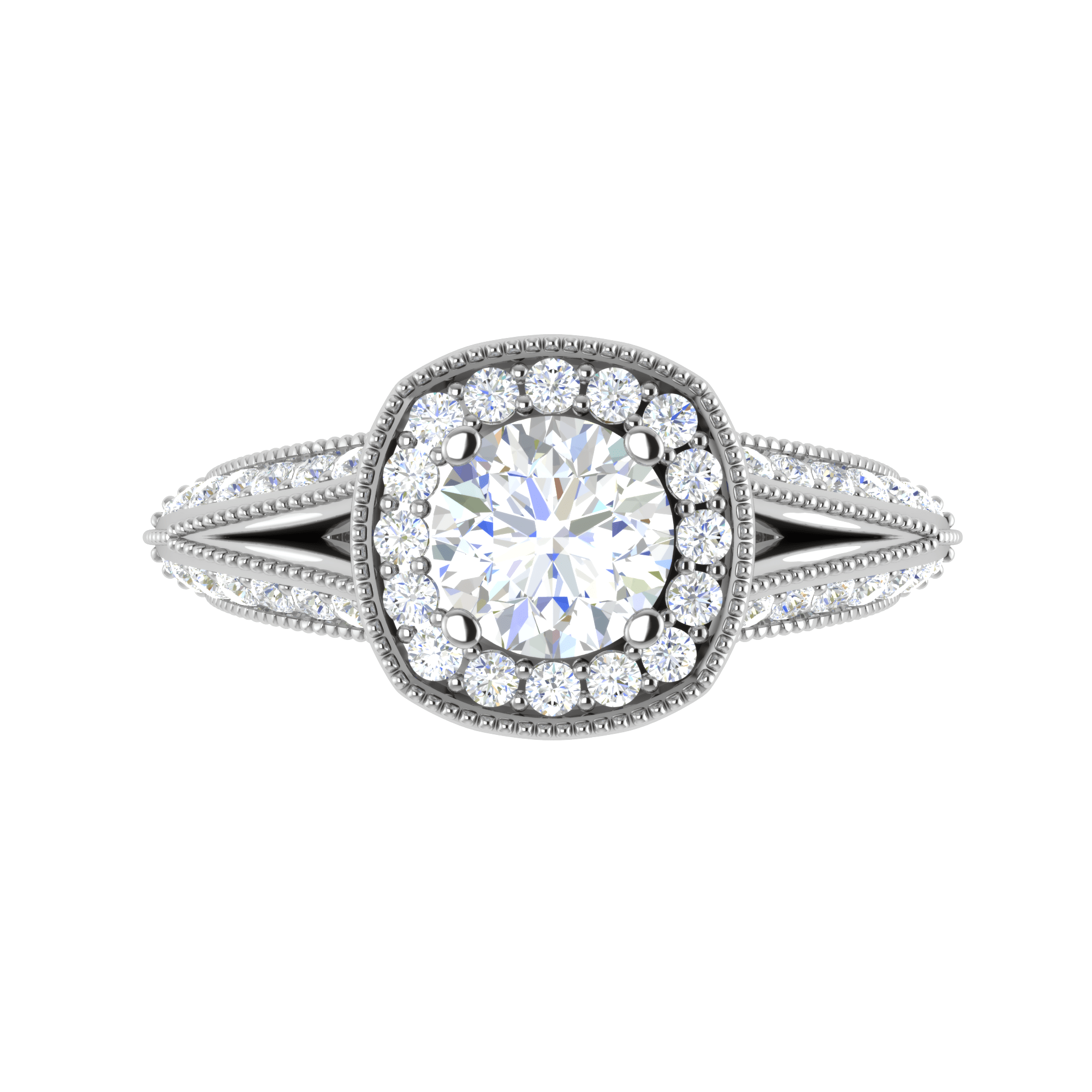 White Gold Split Shank Trellis Diamond Engagement Ring – LITTLE KINGS  JEWELRY®