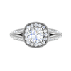 Jewelove™ Rings J VS / Women's Band only 0.30 cts. Solitaire Halo Platinum Split Shank Engagement Ring JL PT WB5982E