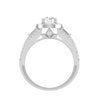 Jewelove™ Rings J VS / Women's Band only 0.30 cts. Solitaire Halo Split Shank with Baguette Diamond Platinum Engagement Ring JL PT WB5997E