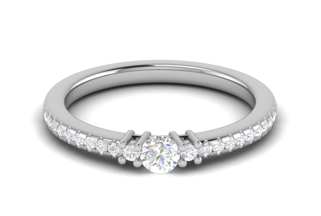 Jewelove™ Rings VVS GH / Women's Band only 0.30 cts Solitaire Platinum Diamond Ring JL PT R3 RD 177