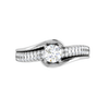 Jewelove™ Rings J VS / Women's Band only 0.30 cts. Solitaire Platinum Diamond Split Shank Engagement Ring JL PT WB6005E