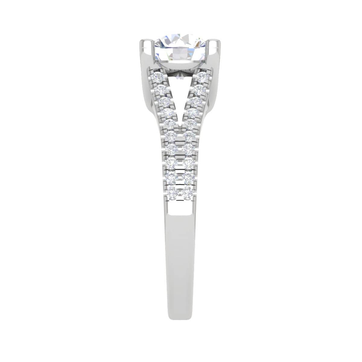 Jewelove™ J VS / Women's Band only 0.30 cts Solitaire Platinum Diamond Split Shank Ring JL PT PR RD 100-A