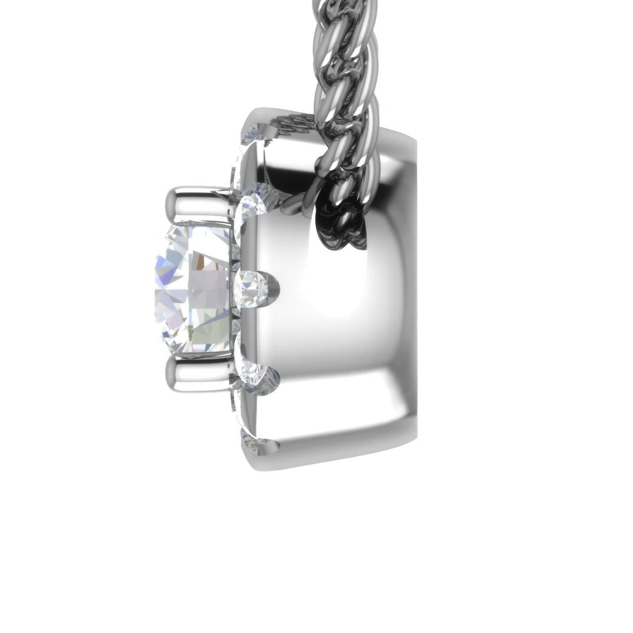 Jewelove™ Pendants 0.30.cts Solitaire Platinum Halo Diamond Pendant for Women JL PT P PF6135 - A