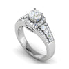 Jewelove™ Rings J VS / Women's Band only 0.30 cts. Solitaire Platinum Halo Diamond Split Shank Engagement Ring JL PT WB6016