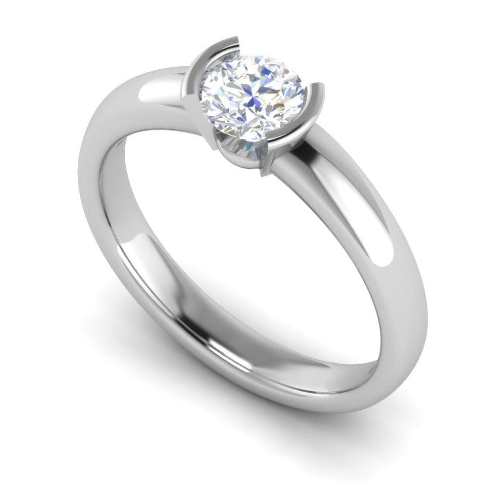 Jewelove™ Rings VS J / Women's Band only 0.30 cts Solitaire Platinum Ring JL PT RS RD 155