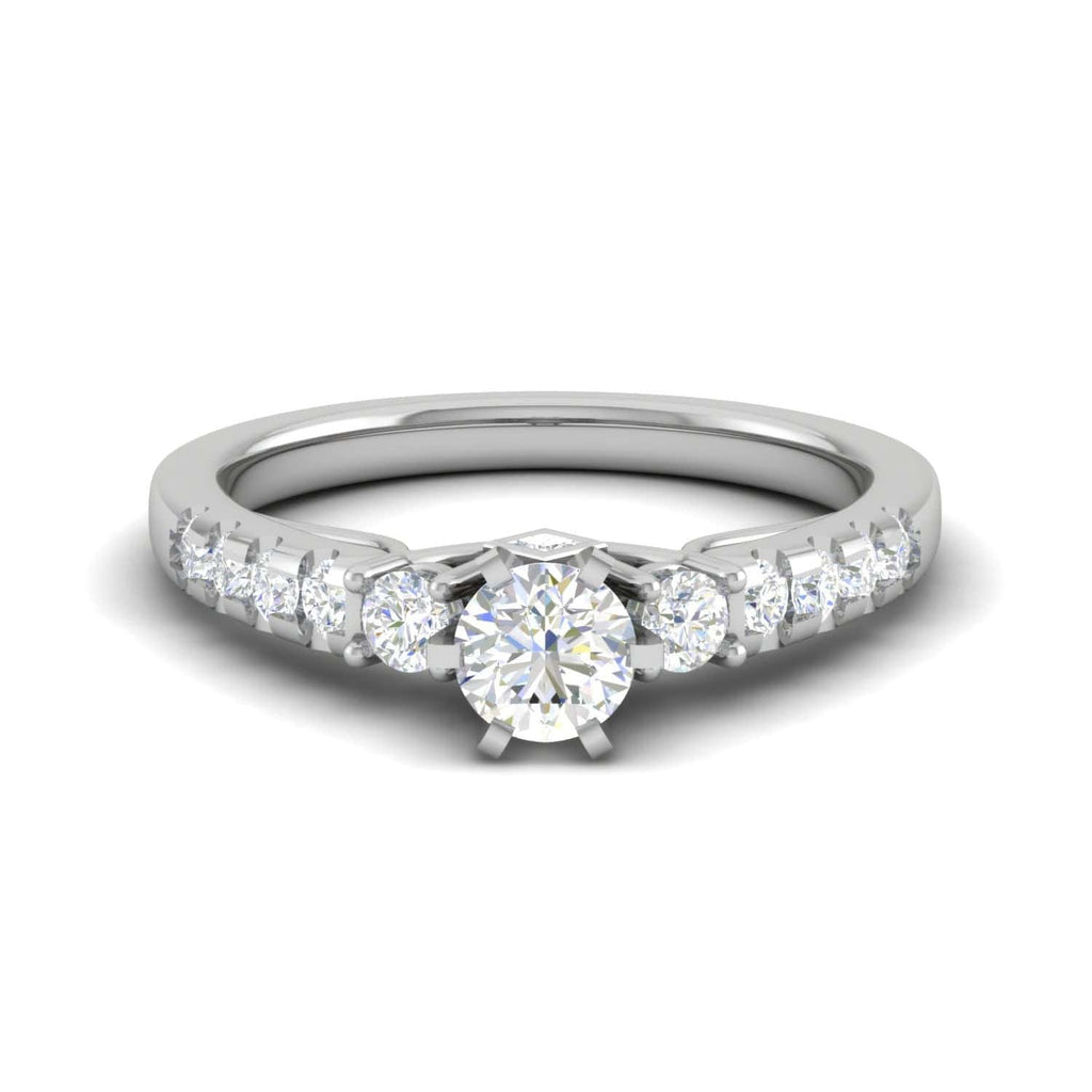 Jewelove™ Rings J VS / Women's Band only 0.30 cts. Solitaire Platinum Shank Diamond Engagement Ring JL PT WB5964E
