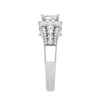 Jewelove™ Rings I VS / Women's Band only 0.30 cts. Solitaire Platinum Square Halo Diamond Split Shank Engagement Ring JL PT WB6015